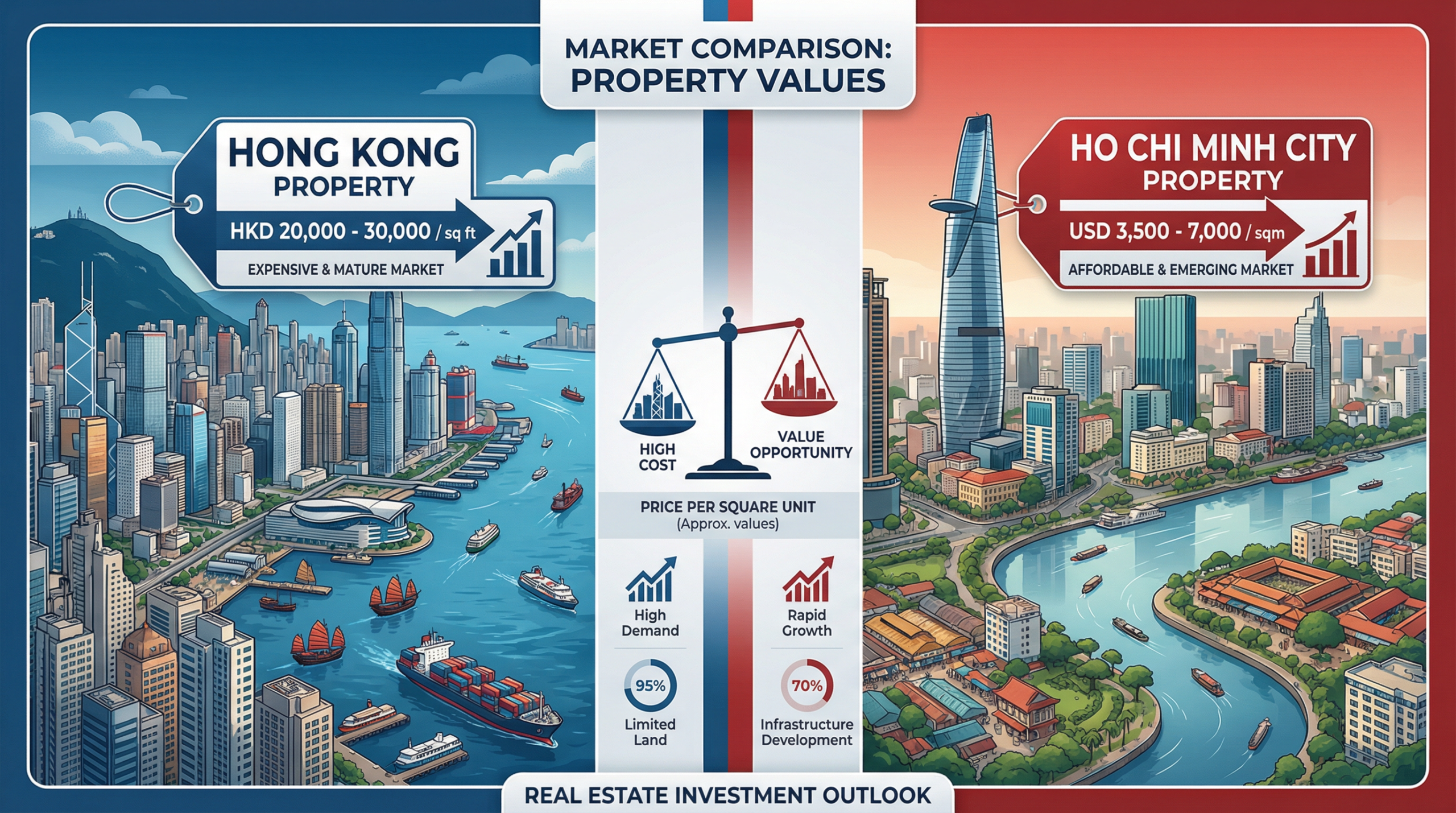 香港與胡志明市樓價對比圖