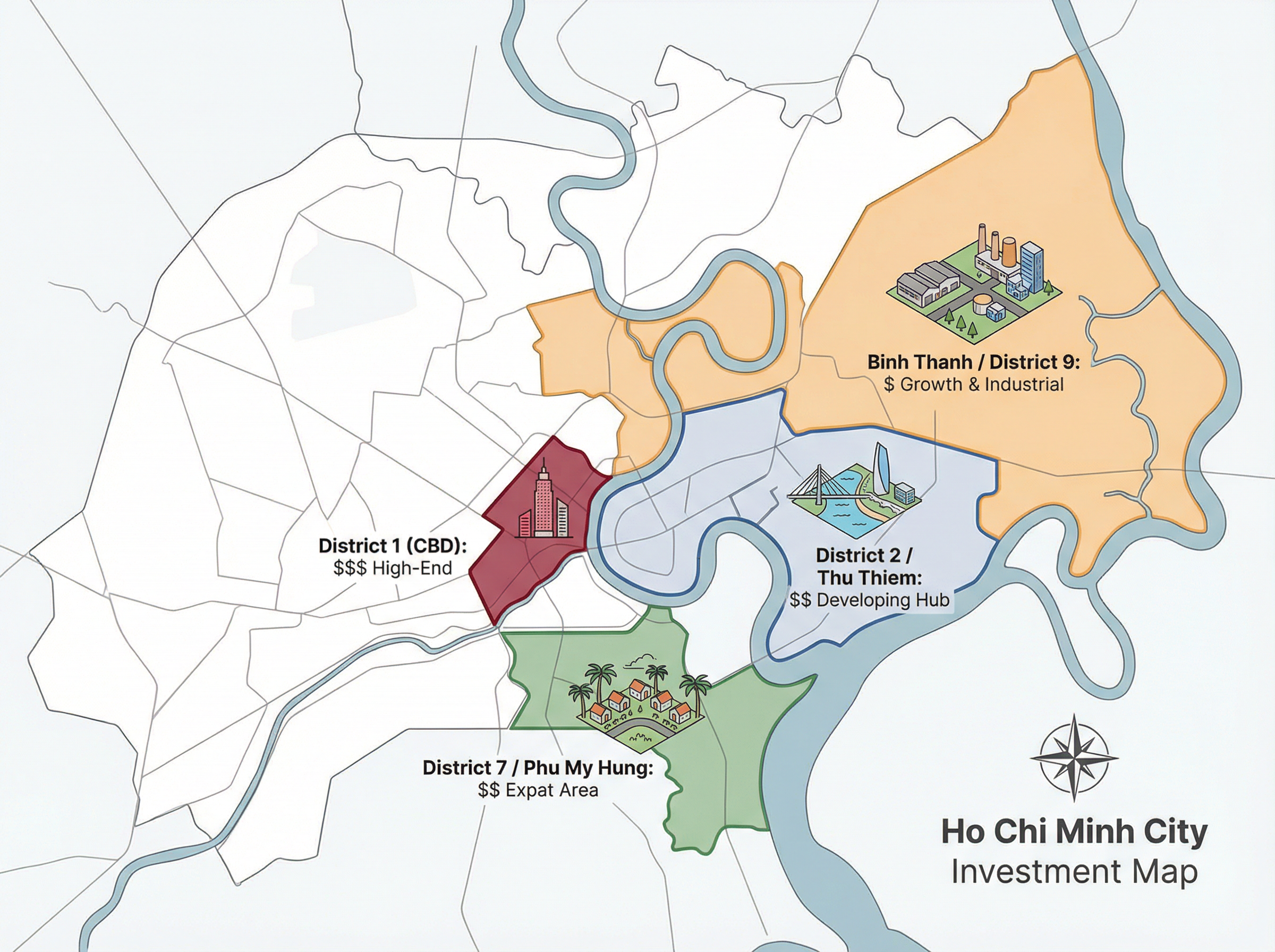 胡志明市各區投資地圖